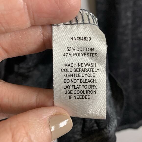 Derek Heart Women Y2K Grunge Semi Sheer Top Sz XL Black Faded Wash Punk Baddie - Picture 10 of 12